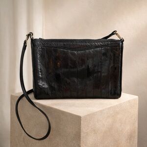Eel Skin Leather Clutch/ Crossbody